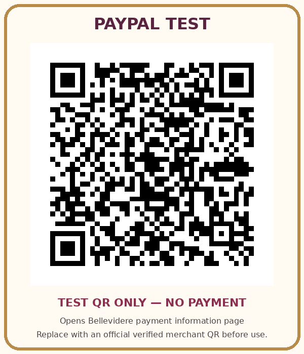 PayPal testing QR code — no payment processed