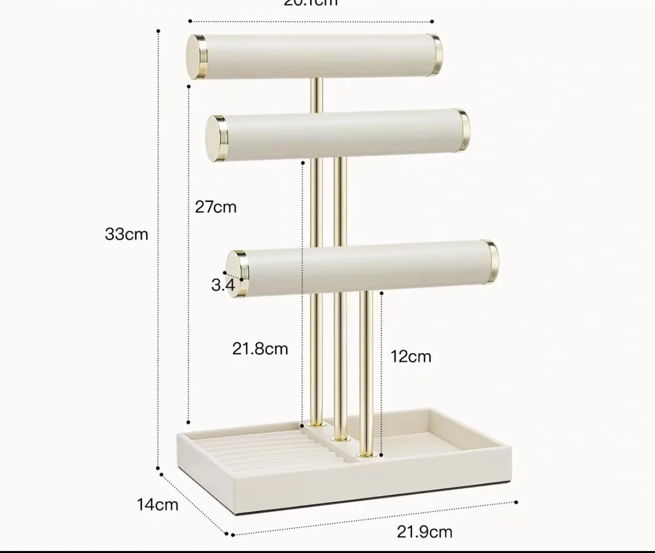 White T-Bar Jewelry Display