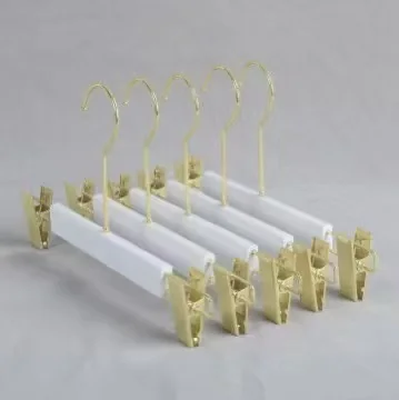 White & Gold Clip Hanger Set