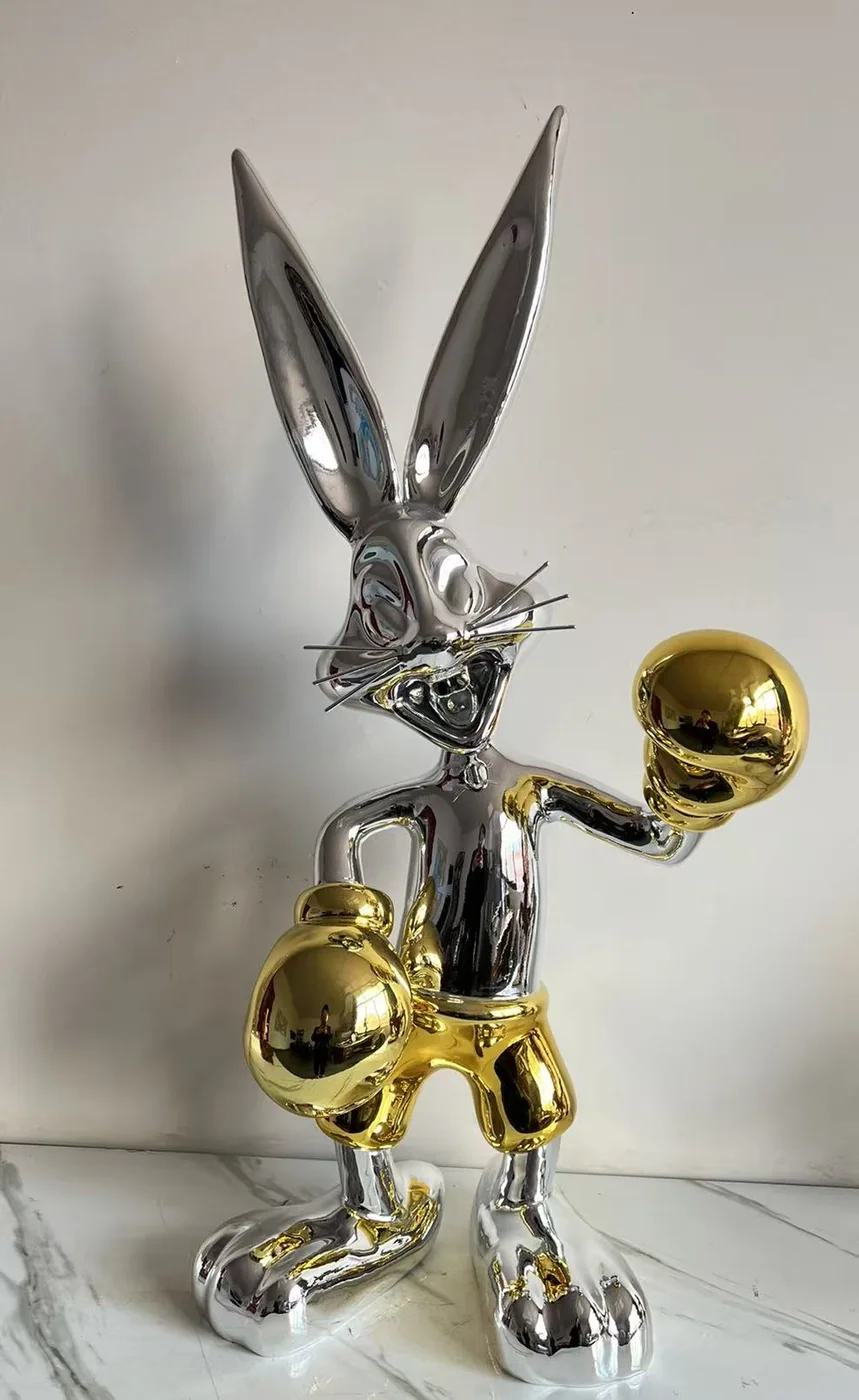 Metallic Rabbit Décor Figurine