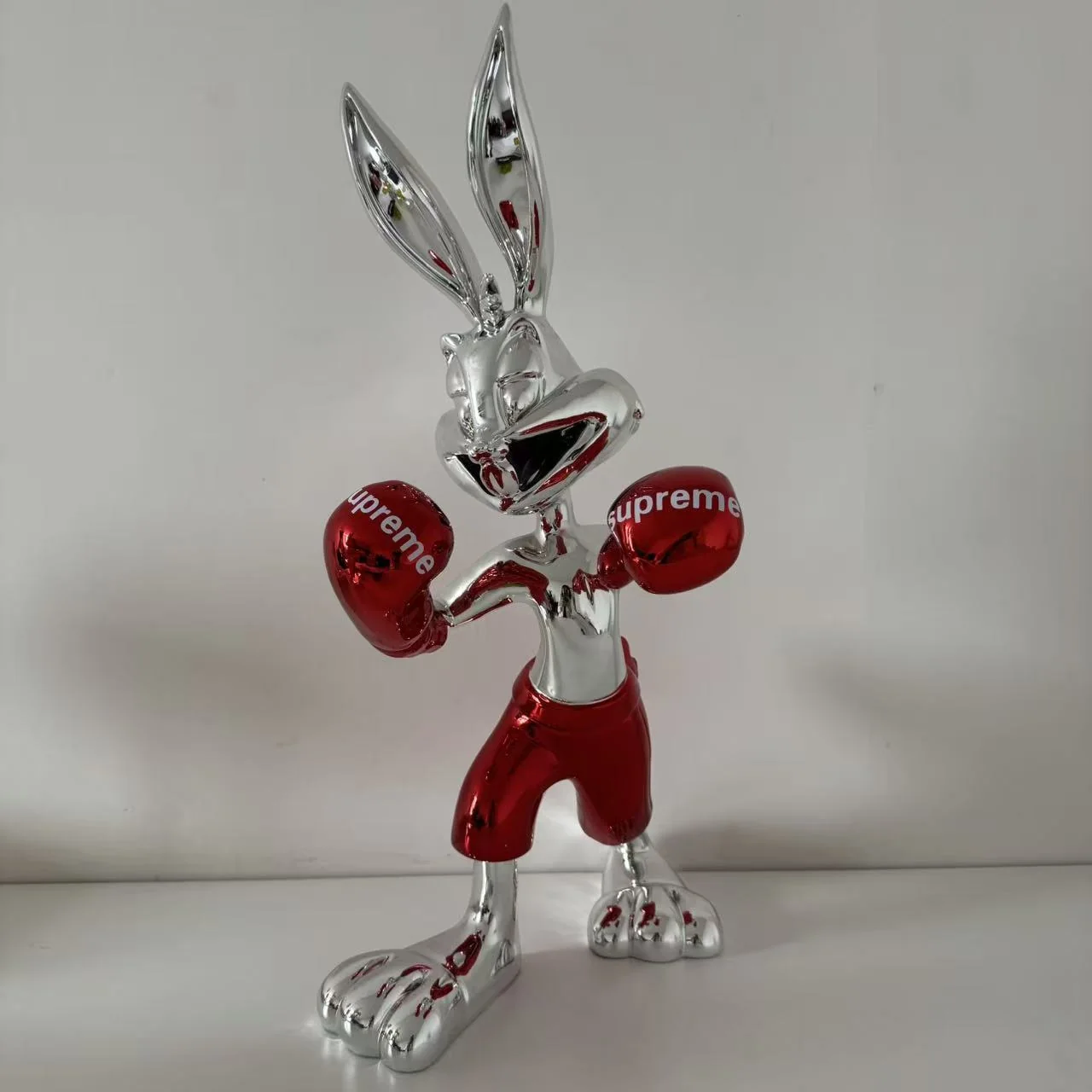Red Metallic Rabbit Figurine