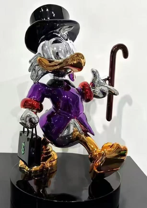 Large metallic character fashion display sculpture